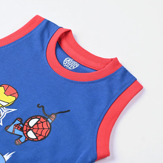 Infant Boys Cotton Jersey Sando-C.Blue