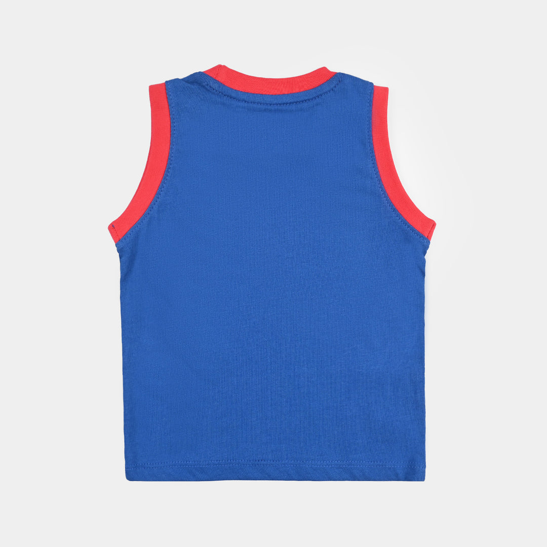 Infant Boys Cotton Jersey Sando-C.Blue