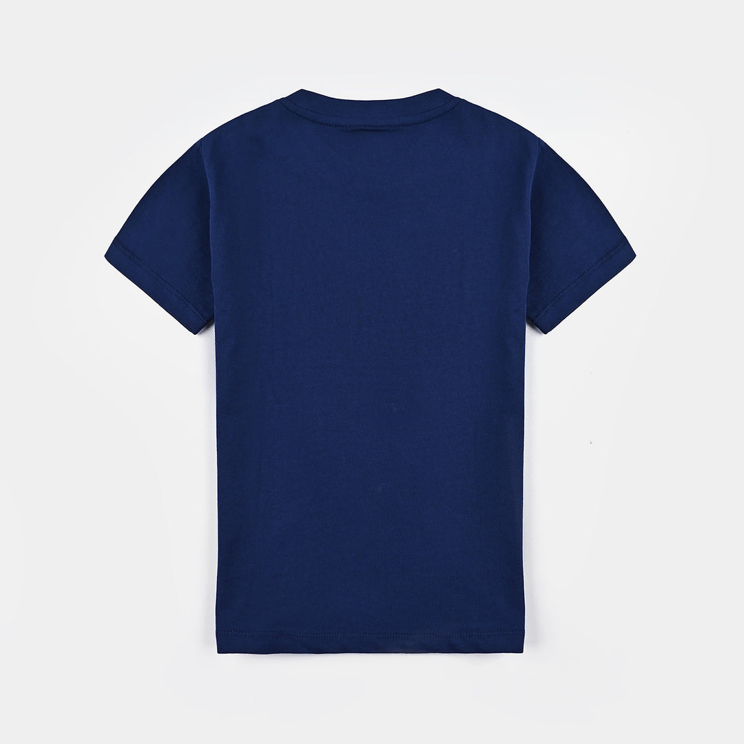 Boys Cotton Jersey T-Shirt H/S The Real Skater-Navy Blue