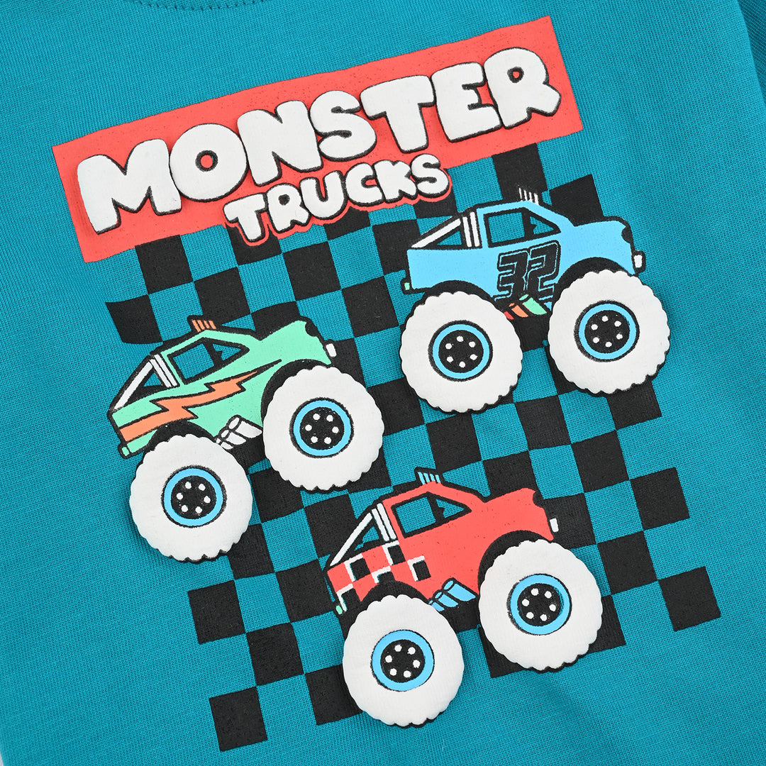 Infant Boys Cotton Jersey T-Shirt Monster Truck