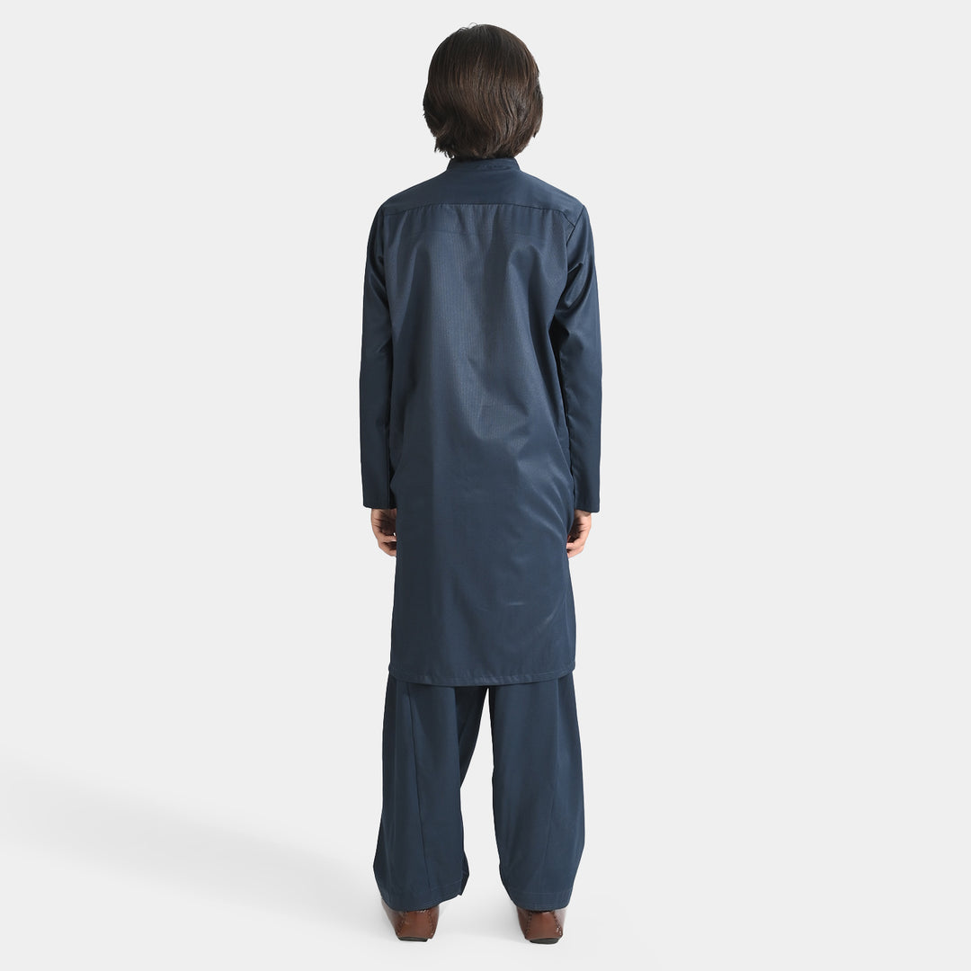 Boys Poly Viscose Shalwar Suit (Cut N Sew)-NAVY