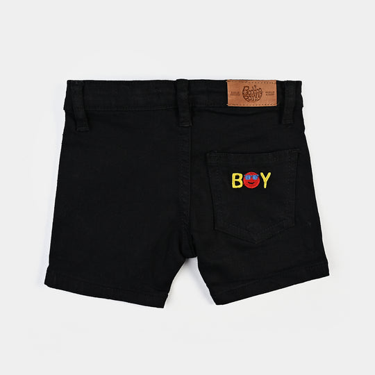 Infant Boys Cotton Twill Short Super Funny Boy-BLACK