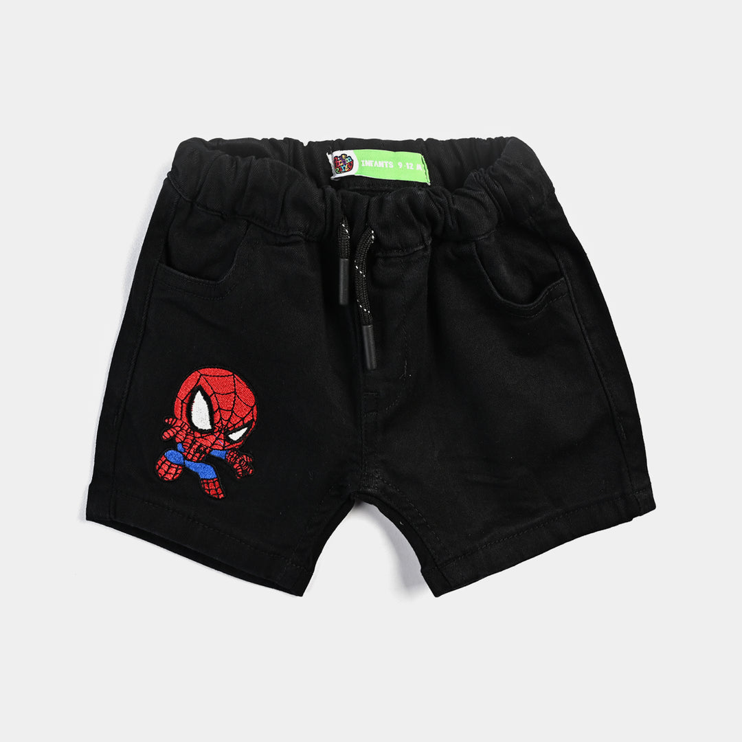 Infant Boys Cotton Twill Short-BLACK