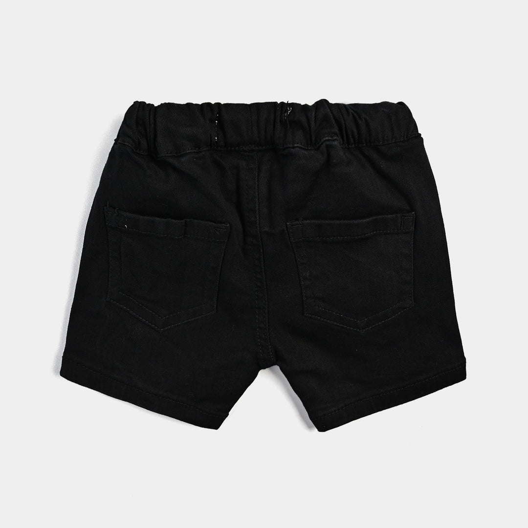 Infant Boys Cotton Twill Short-BLACK