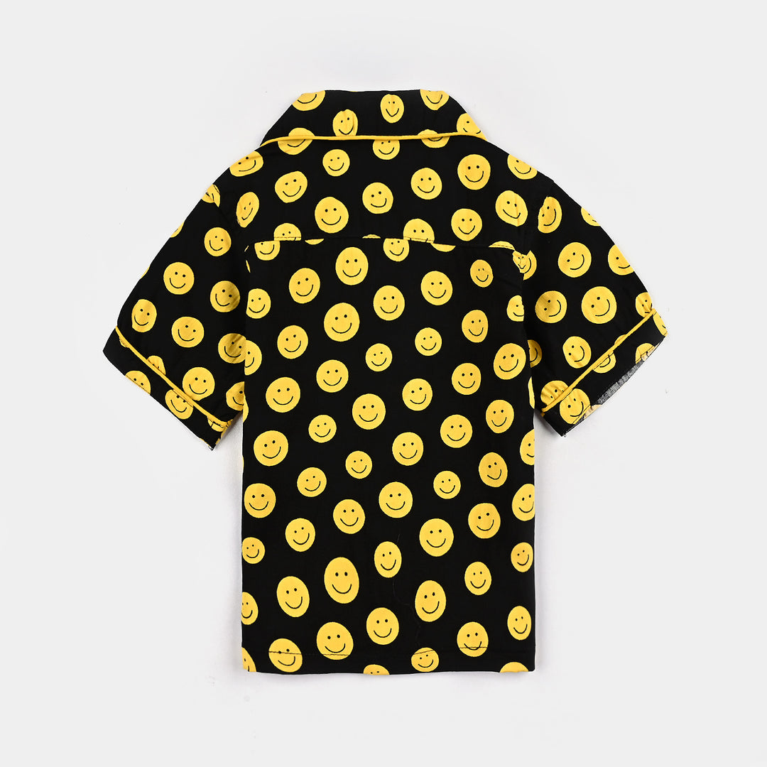 Boys Viscose Nightwear Smiley-BLACK