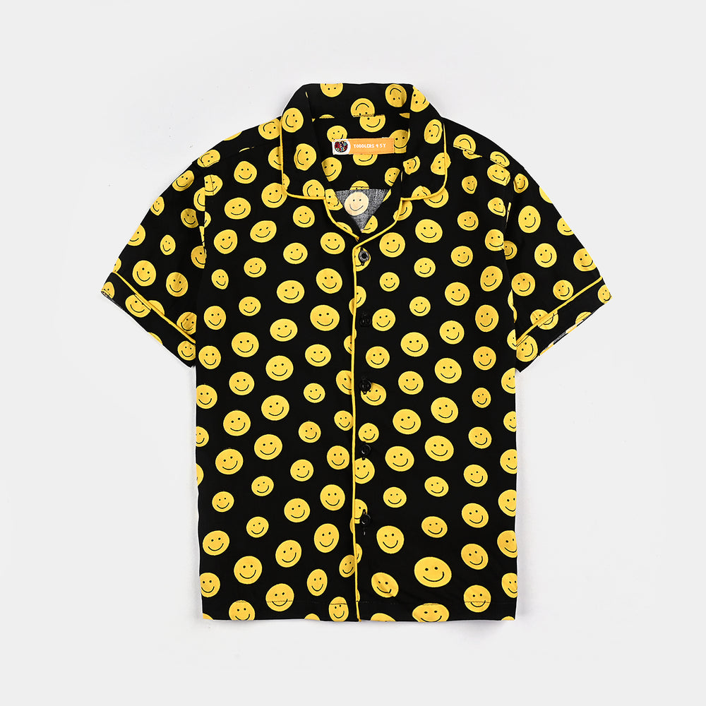 Boys Viscose Nightwear Smiley - BLACK