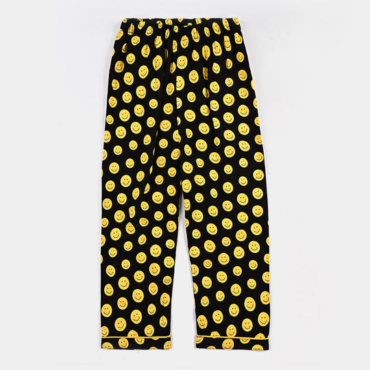 Boys Viscose Nightwear Smiley - BLACK