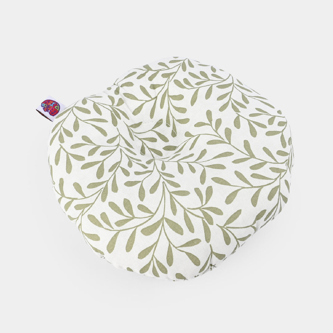 Baby Round Pillow | Green Flower