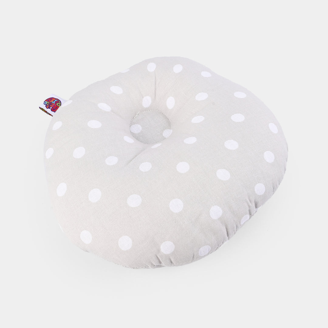 Baby Round Pillow | Grey Dot