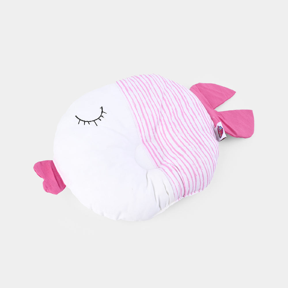 Baby Round Fish Pillow | Pink Lining