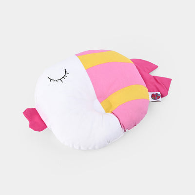 Baby Round Fish Pillow | Pink & Yellow