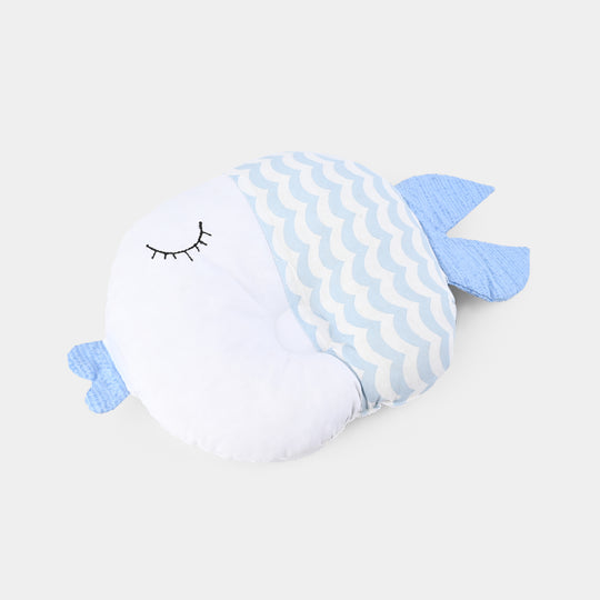 Baby Round Fish Pillow | Light Blue