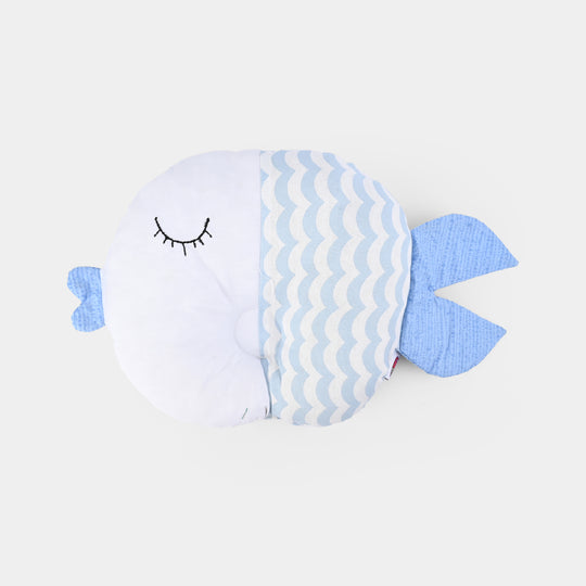 Baby Round Fish Pillow | Light Blue