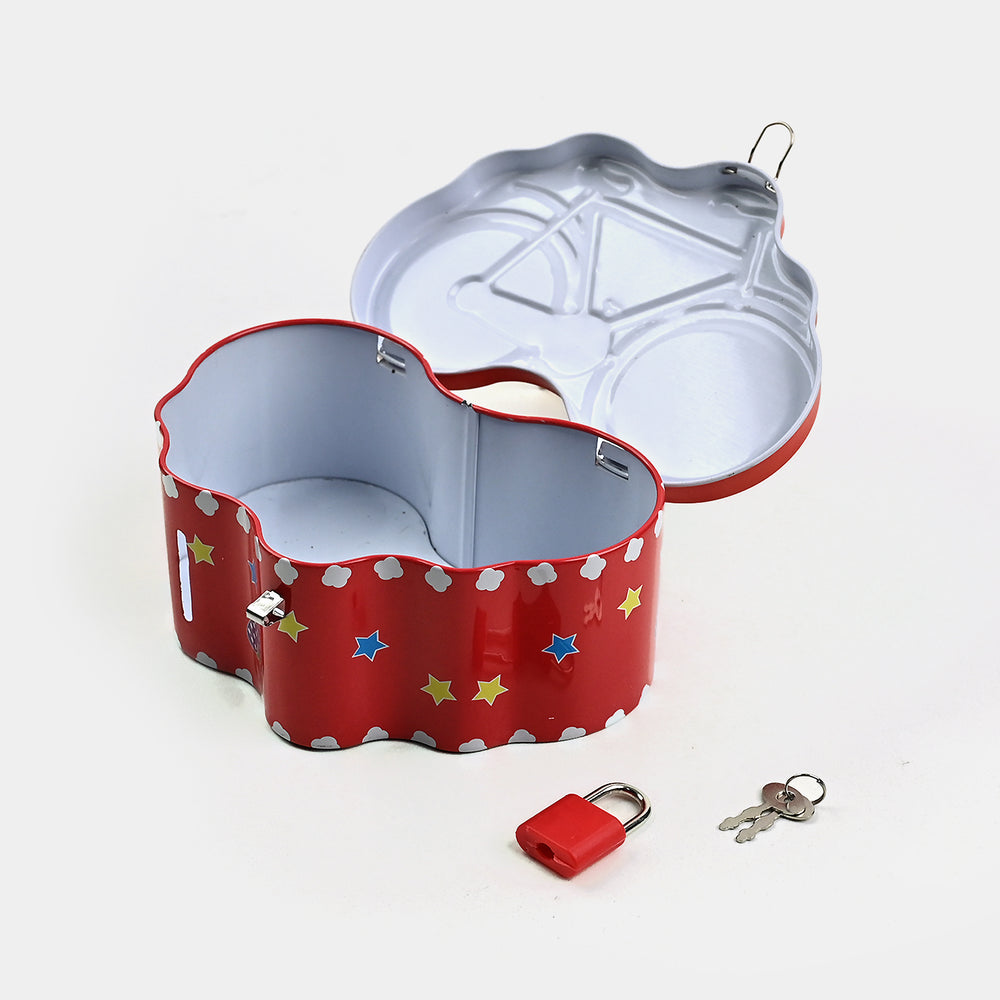 Metal Coin/Money  Box With Lock For Kids