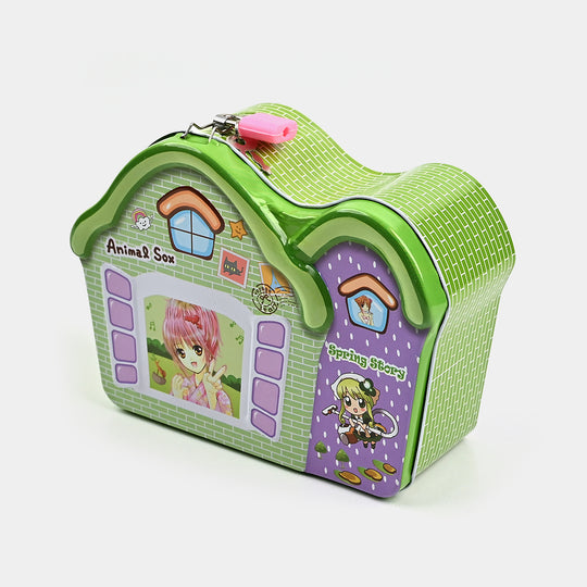 Metal Coin/Money  Box With Lock For Kids