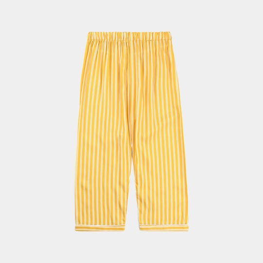 Boys Viscose Nightwear Double Stripe-Yellow