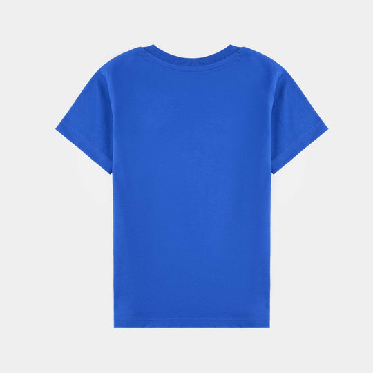 Boys Poly Cotton Jersey Knitted Nightwear-C.Blue