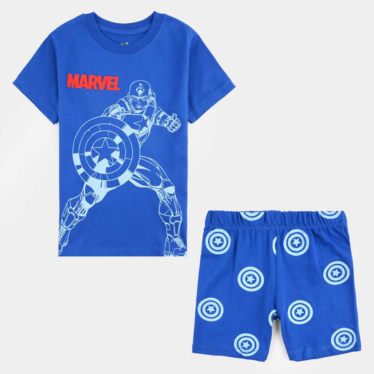 Boys Poly Cotton Jersey Knitted Nightwear-C.Blue