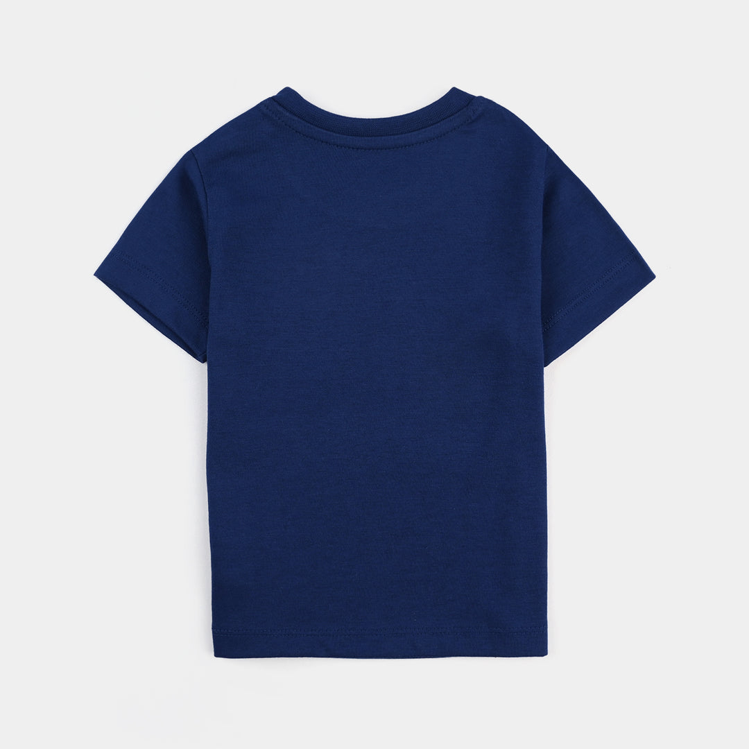 Infant Boys Poly Cotton Jersey Night Suit Out Of World-Navy Blue
