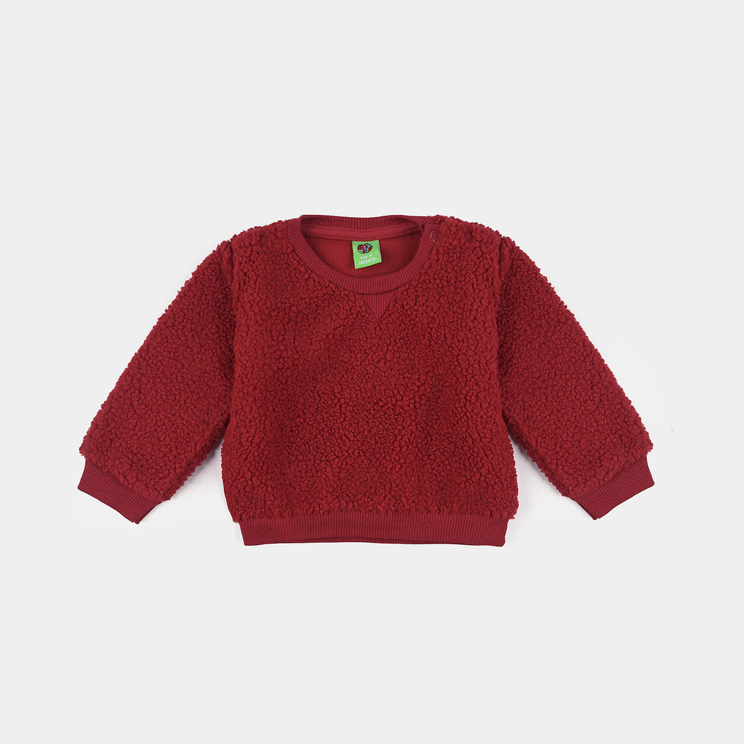 Infant Boys Sherpa Suit-Maroon