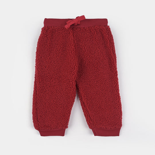 Infant Boys Sherpa Suit-Maroon