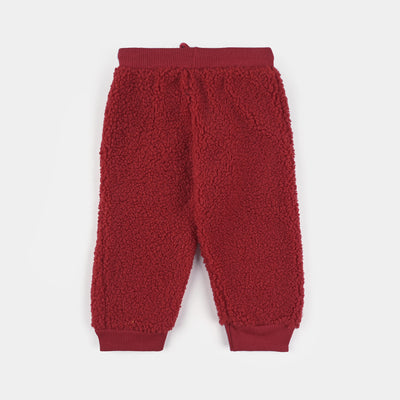 Infant Boys Sherpa Suit-Maroon