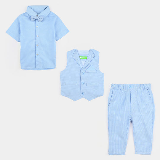 Infant Boys Suit Blue Stripe-Coat Style-LT.Blue