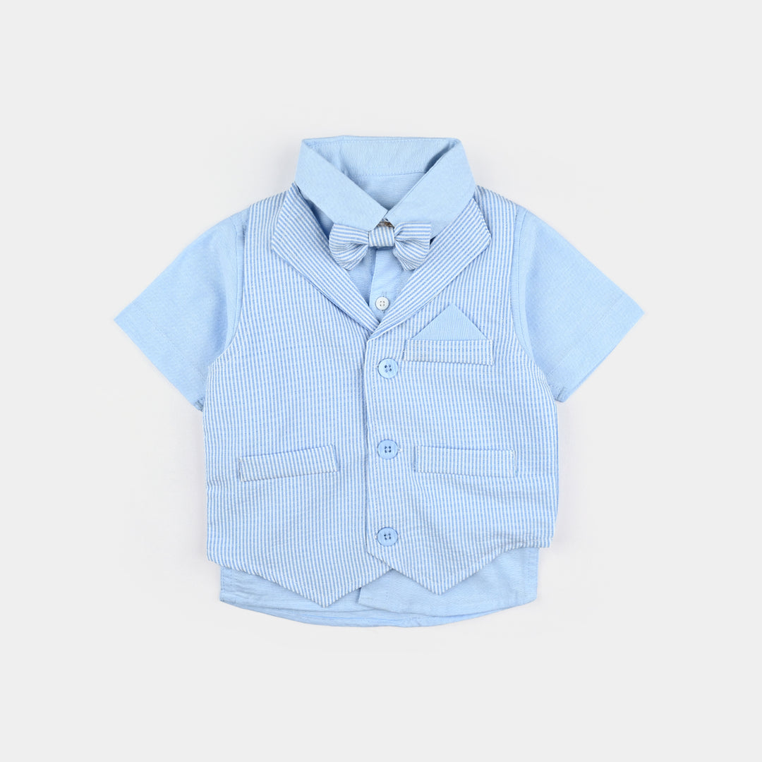 Infant Boys Suit Blue Stripe-Coat Style-LT.Blue