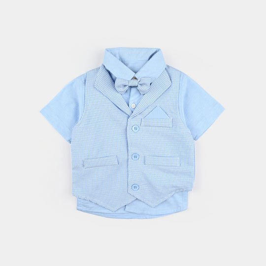 Infant Boys Suit Blue Stripe-Coat Style-LT.Blue