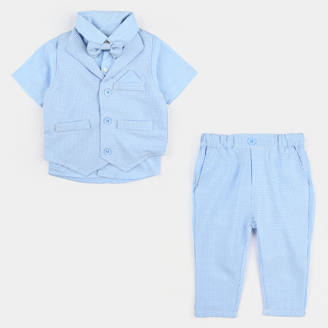 Infant Boys Suit Blue Stripe-Coat Style-LT.Blue