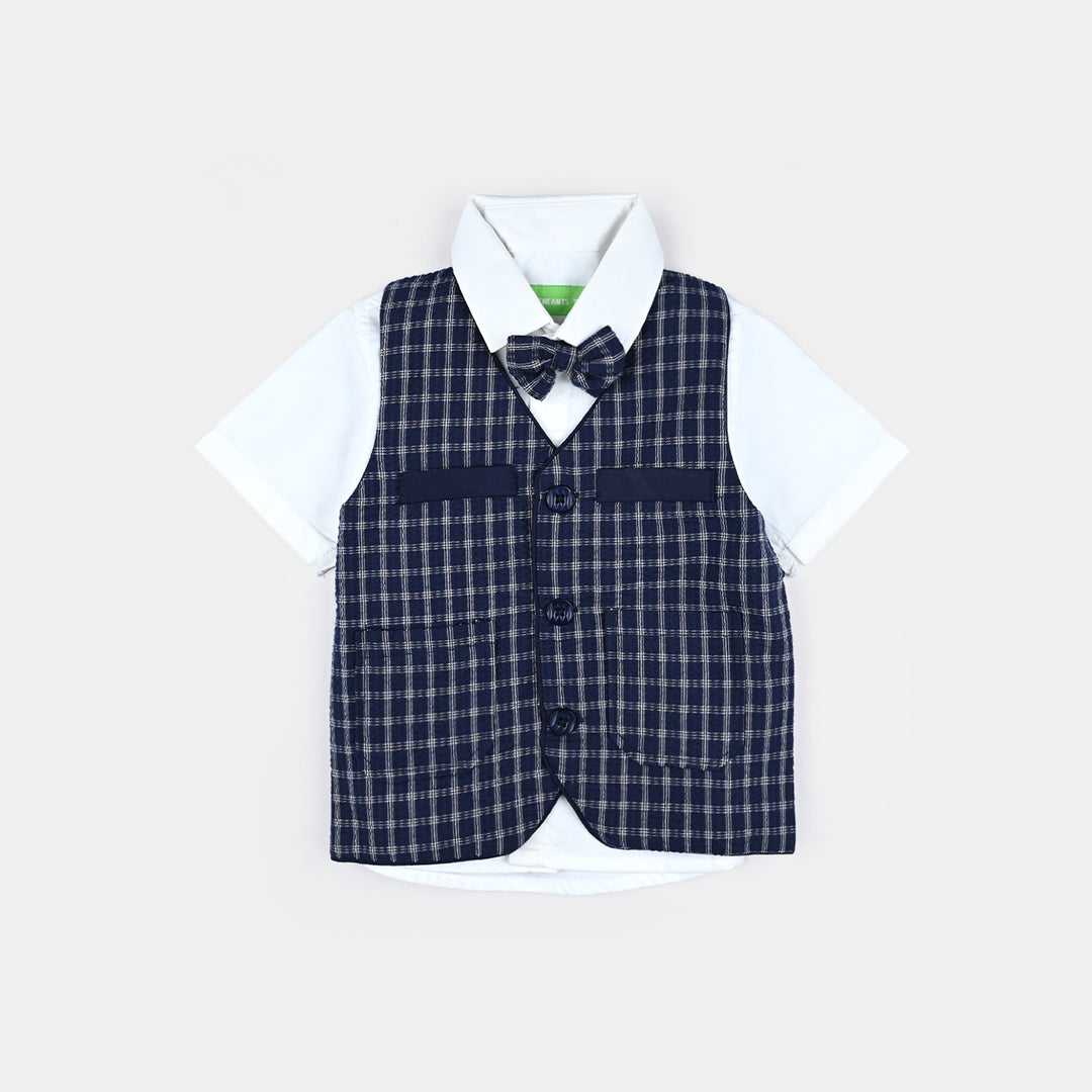 infant Boys Suit Navy Check-Coat Style-NAVY