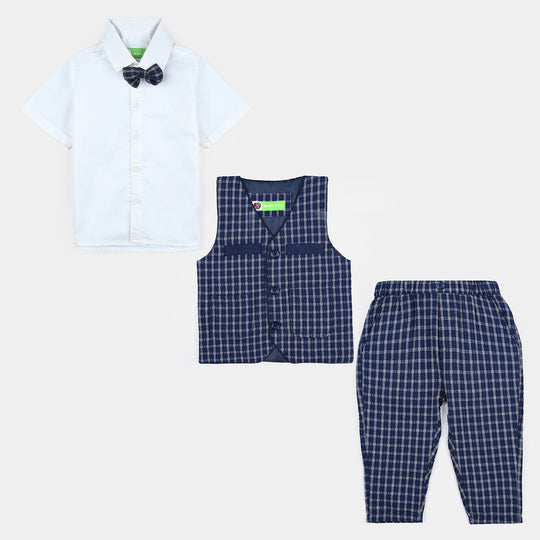 infant Boys Suit Navy Check-Coat Style-NAVY