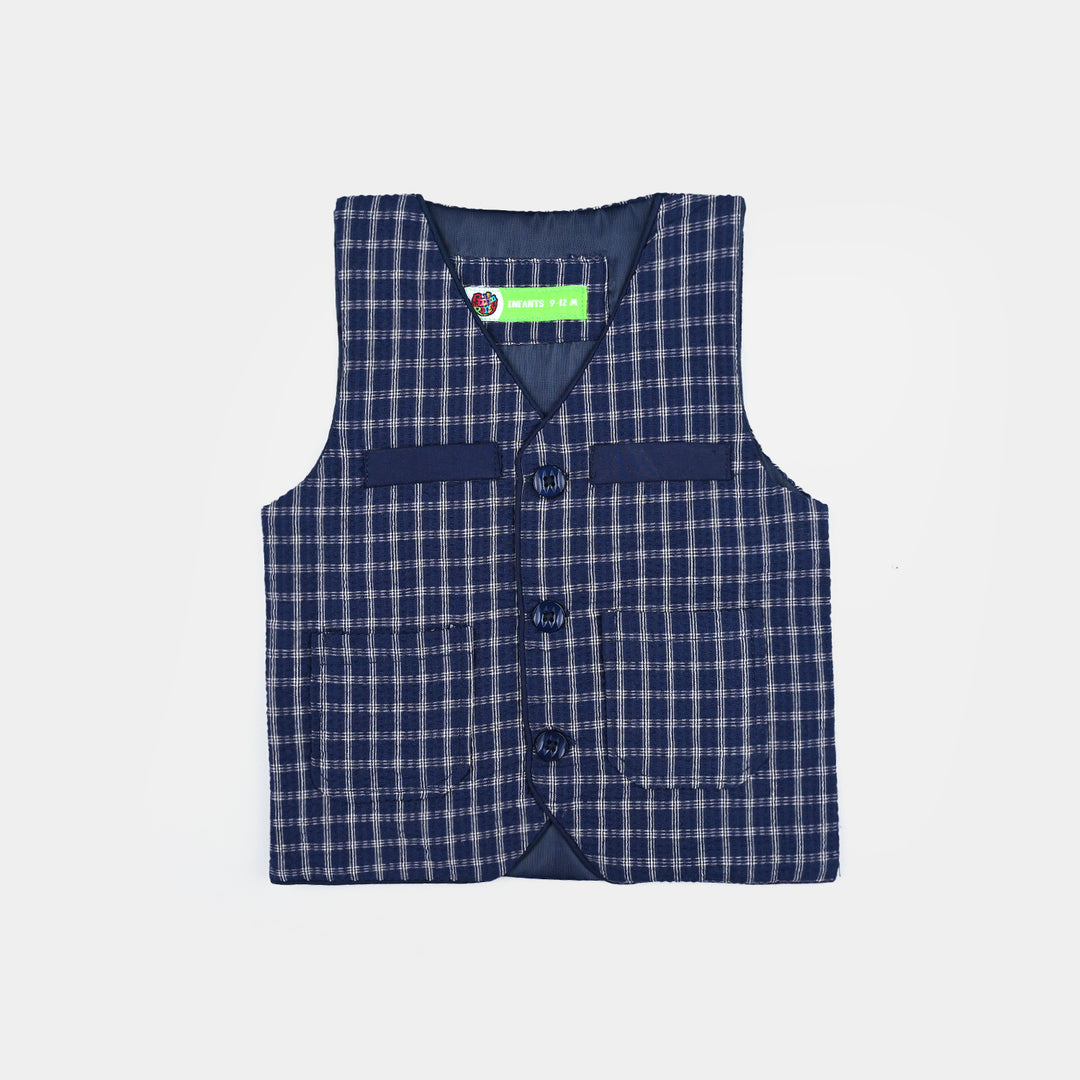 infant Boys Suit Navy Check-Coat Style-NAVY