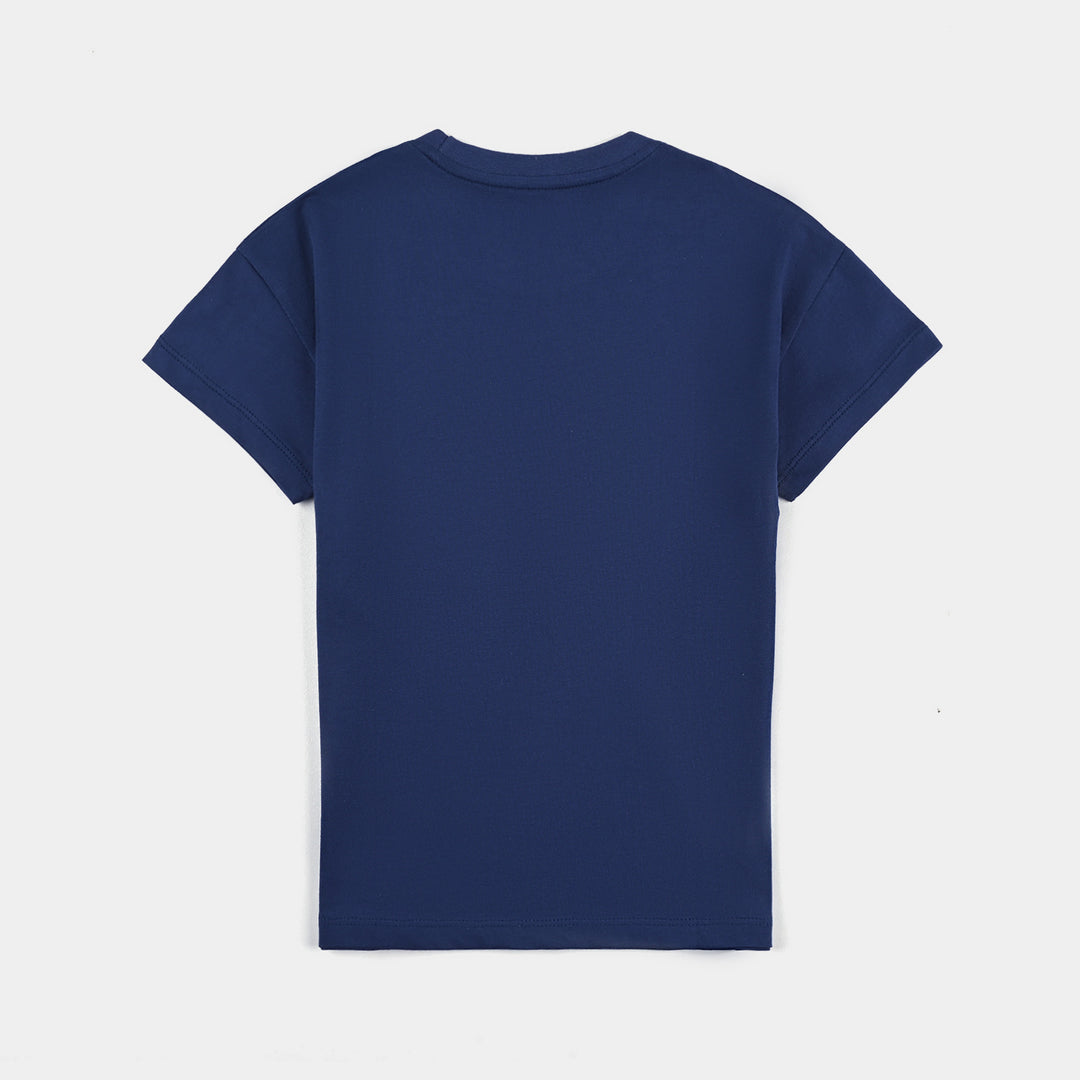 Boys Cotton Jersey T-Shirt H/S-Navy Blue