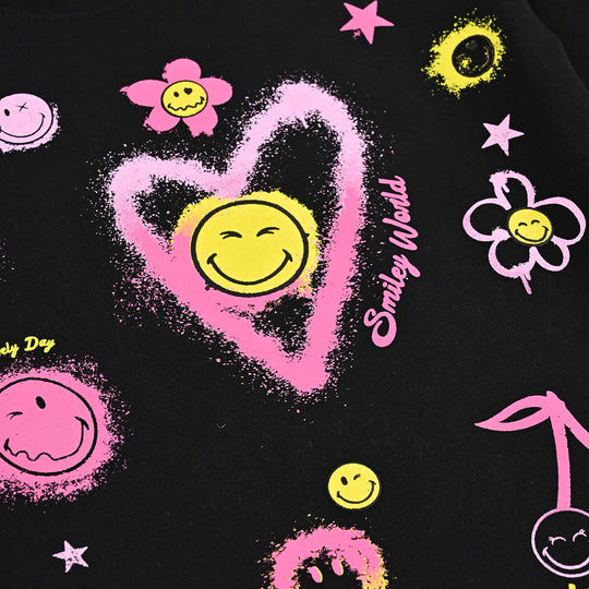 Girls Cotton Jersey T-Shirt H/S Smiley World