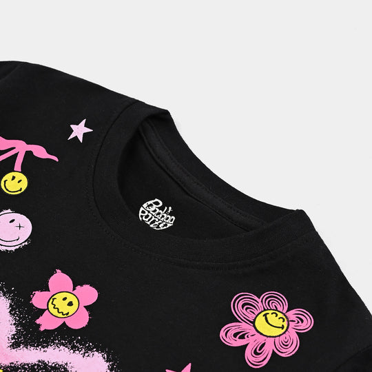 Girls Cotton Jersey T-Shirt H/S Smiley World