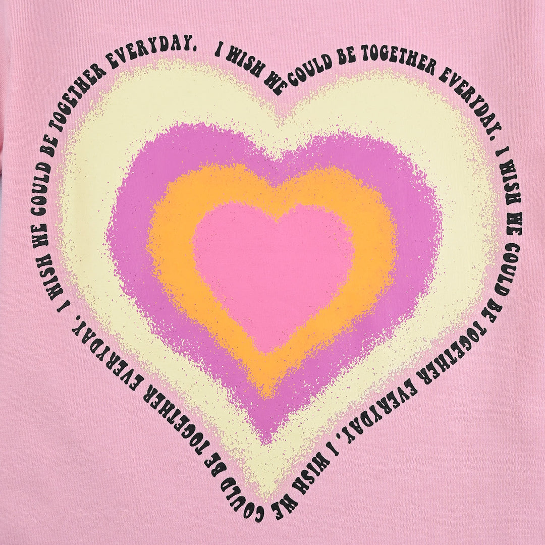 Girls Cotton Jersey T-Shirt H/S Glitter Heart