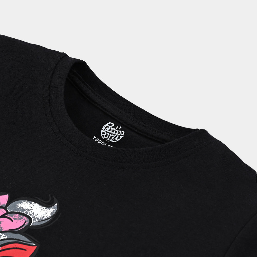 Girls Cotton jersey T-Shirt H/S-BLACK