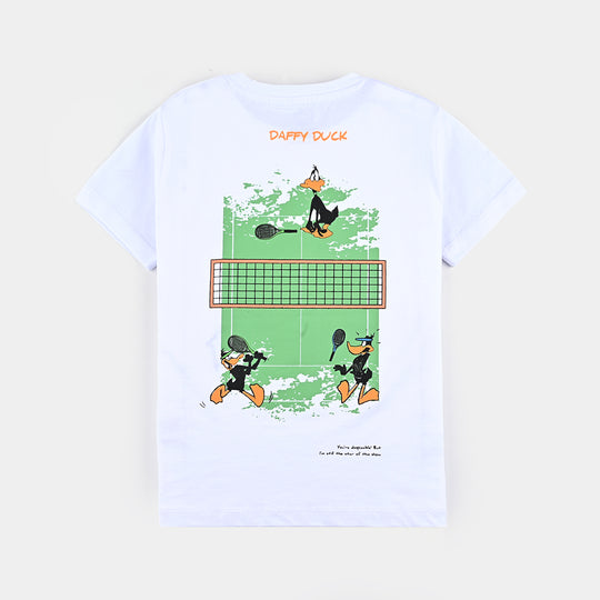 Boys Cotton Jersey T-Shirt H/S Duck-White