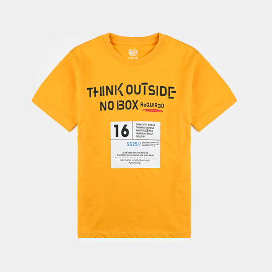 Boys Cotton Jersey T-Shirt H/S Think Outside