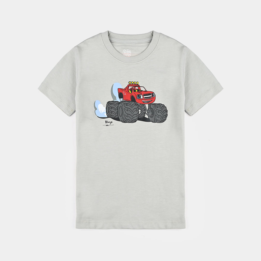 Boys Cotton jersey T-Shirt H/S Racing-Blue.Fox