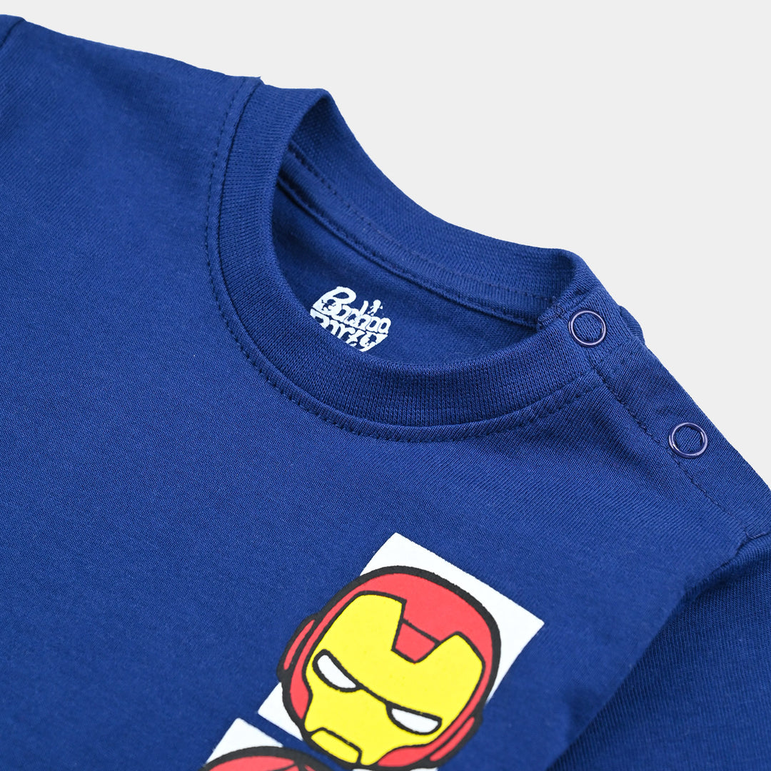 Infant Boys Cotton Jersey T-Shirt-Navy Blue