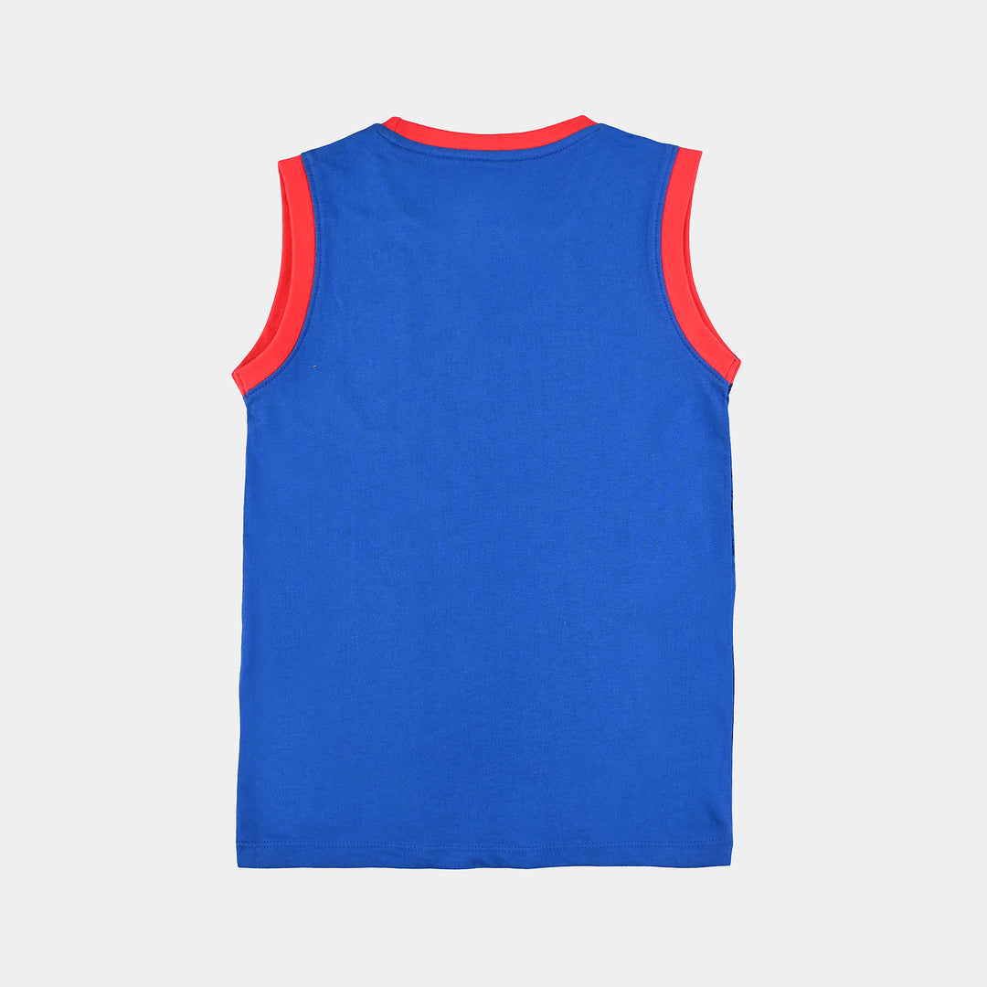 Boys Cotton Jersey Sando-Blue