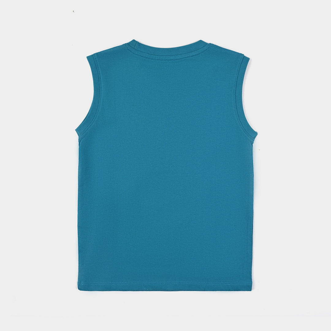 Boys Cotton Jersey Sando-Blue