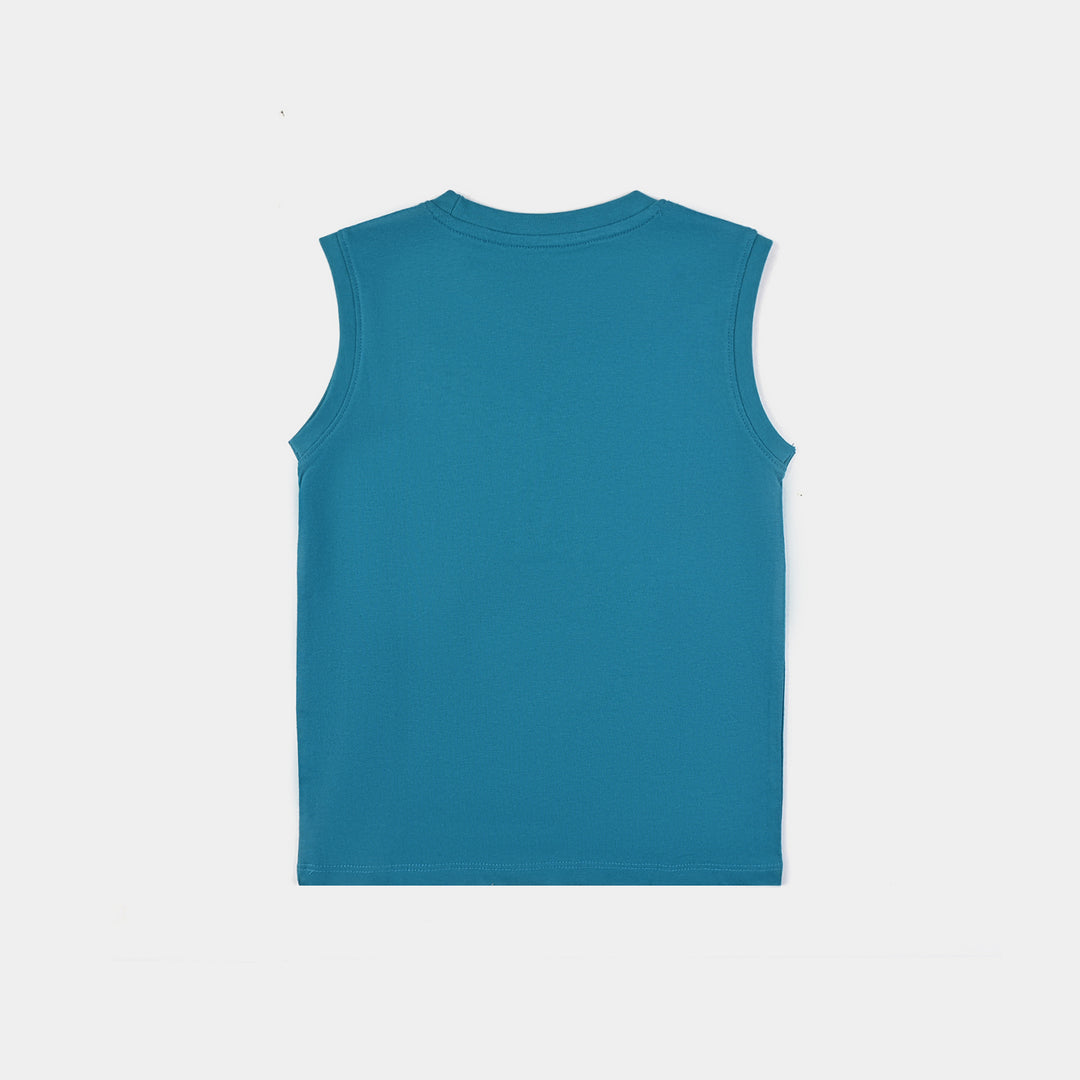 Boys Cotton Jersey Sando-Blue