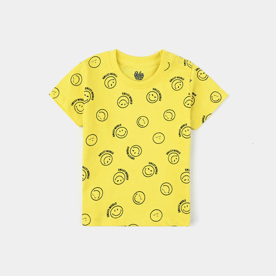 Infant Boys Cotton Jersey T-Shirt Smiley World-B.Yellow