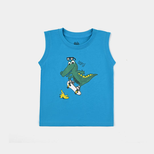 Infant Boys Cotton Jersey Sando Crocodile