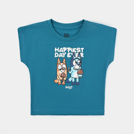 Infant Boys Cotton Jersey Sando Happiest Day Ever-M.Blue