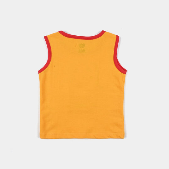 Infant Boys Cotton Jersey Sando Best Day Ever-Citrus