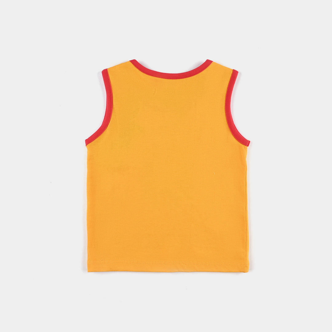 Infant Boys Cotton Jersey Sando Team Up-Citrus